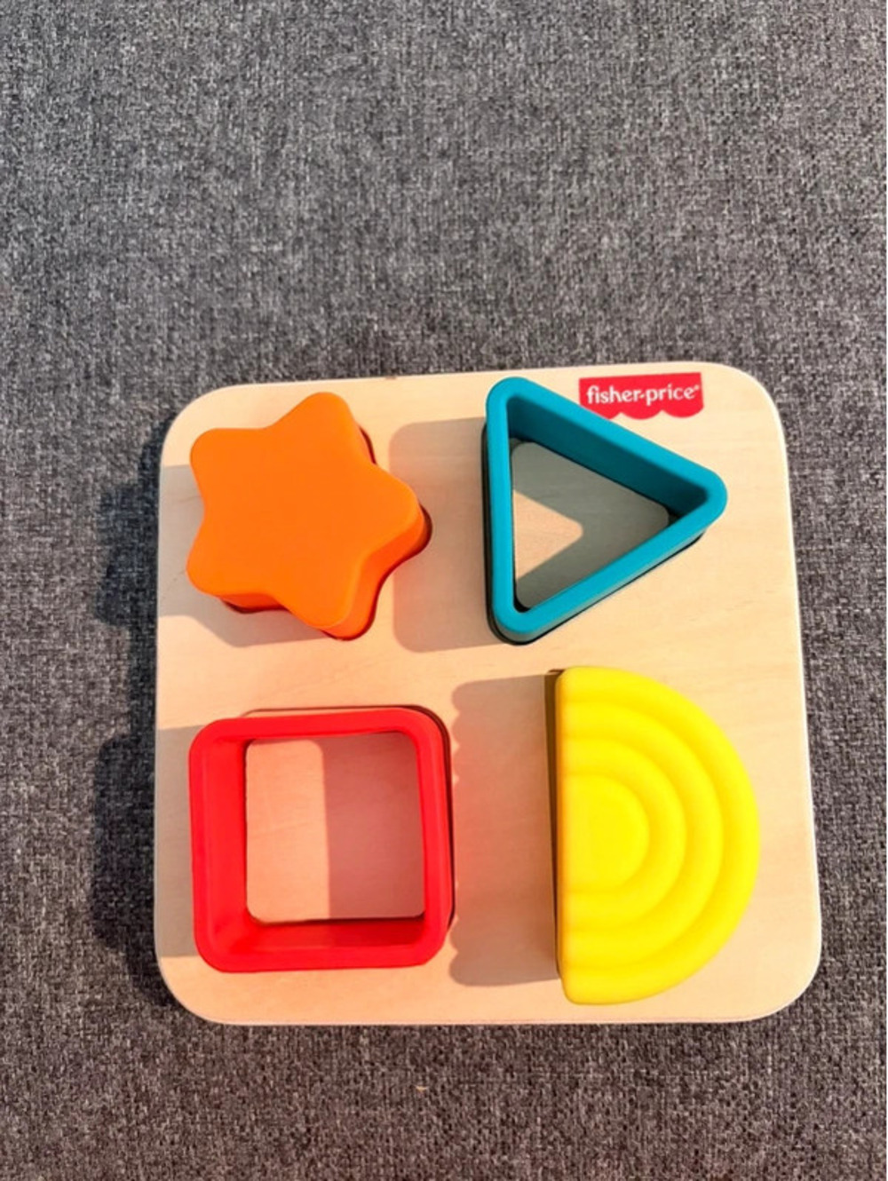 Fisher-Price Wooden Shape Puzzle Toddler Preschool Learning Toy 4 Pieces